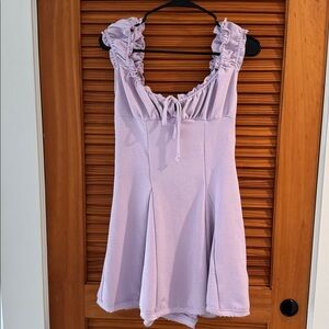 KIMCHI BLUE Lavender Boho Sweetheart Flared Mini Dress